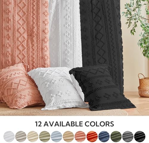 MR&HM King Size Comforter Set 7 Pieces, Boho Tufted Bedding Set Coral Pink