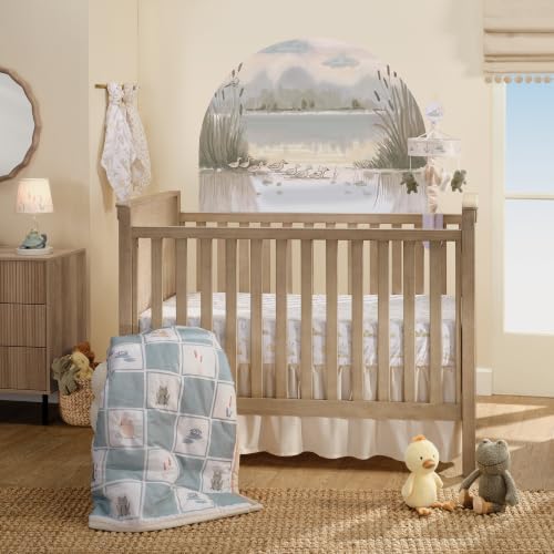 Lambs & Ivy Froggy & Friends Embroidered 3-Piece Baby Crib Bedding Set