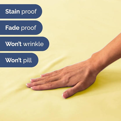 Short Queen Size 4 Piece Sheet Set - RV Short Queen, Soft, Breathable & Cooling Bed Sheets Set w/ Deep Pockets - Hotel Luxury Bedding for Women, Men, Kids, Teens, Boys and Girls - Oeko-Tex - Yellow