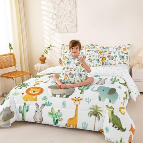Erosebridal Wild Animals 7 Piece Comforter Set Full