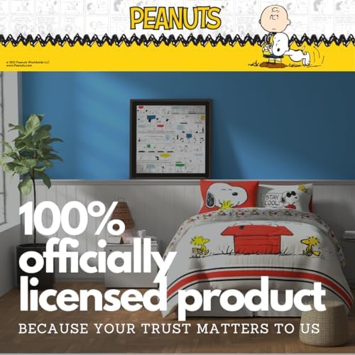 Franco Peanuts & Snoopy Classic Pals Super Soft Comforter and Sheet Set, 5 Piece Queen Size, (Official Licensed Product) Collectibles