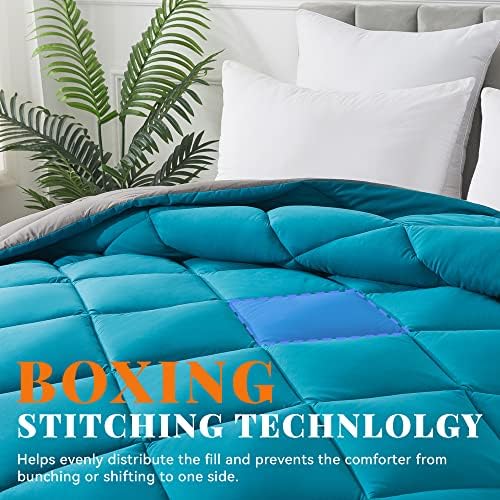 Down Alternative Comforter Algiers Blue/Dark Grey Twin Size - Duvet Insert