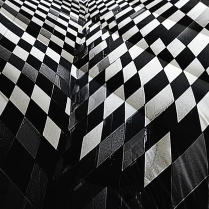 3D Black and White Geometric Pattern Comforter Queen Size，Black and White Checkered Bedding Set Queen，with 1 Comforter with 2 Pillow Case，Checkered Bedroom Decor