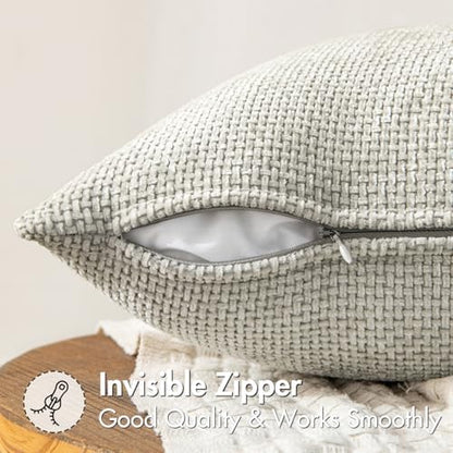 MIULEE Decorative Couch Throw Pillow Covers 20x20 Inch Grey-White 2 Pack