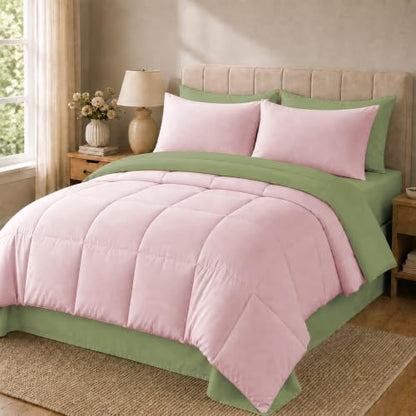 Anluoer Full Size Comforter Sets, 7 Piece Bed in a Bag Full Bedding Sets