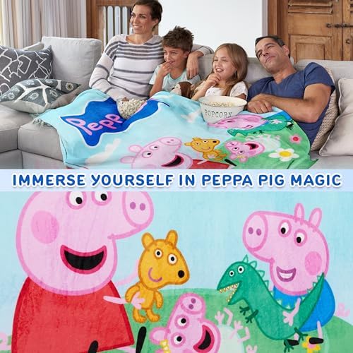 Get Trend Peppa Pig Fleece Throw Blanket for Girls, Kids, 51 x 59 in