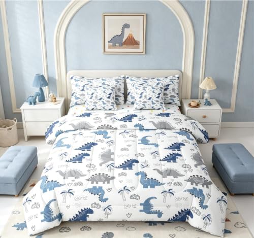 Feelyou Cute Dinosaur 7 Piece Bedding Set for Kids