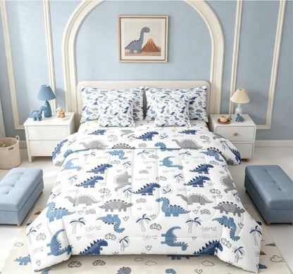Feelyou Cute Dinosaur 7 Piece Bedding Set for Kids
