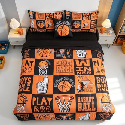 Basketball Bedding Twin for Boys 6 Pieces Sports Comforter Set