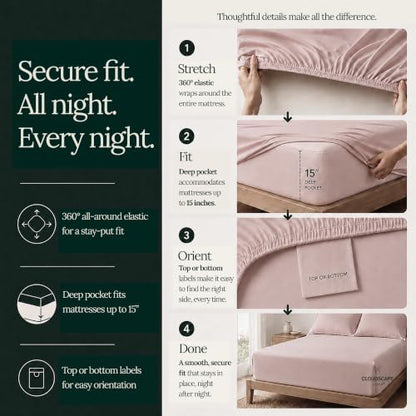 Cloud Scape Millennium Series Egyptian Cotton Sheets Full Size, Sepia Rose
