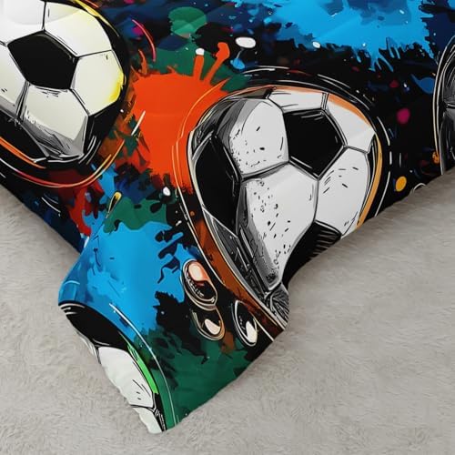 QOOMO Graffiti Football Kids Comforter Set Queen Size