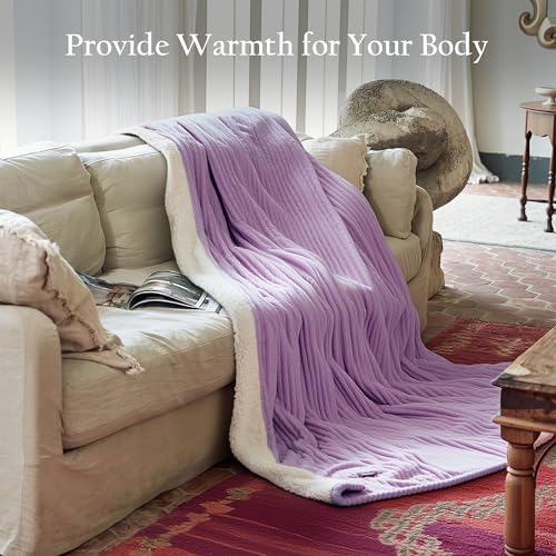 Texciting Heated Blanket Twin Size,Electric Blanket,ETL Certified,Purple