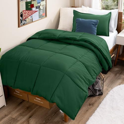 Bare Home Comforter Set - 1800 Ultra Soft (Twin/Twin XL, Forest Green)