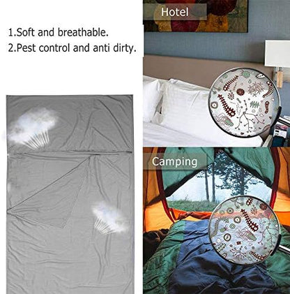 Sleeping Bag Liner, Lightweight Portable, Soft Travel and Camping Sheet, with Compact and Carry Bag, for Travel, Hotel