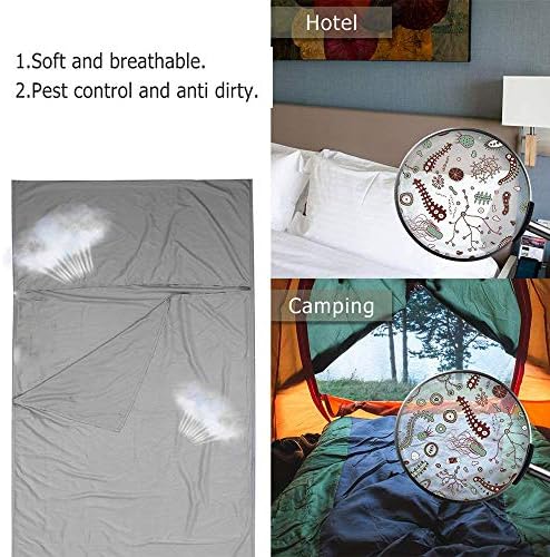 Sleeping Bag Liner, Lightweight Portable, Soft Travel and Camping Sheet, with Compact and Carry Bag, for Travel, Hotel