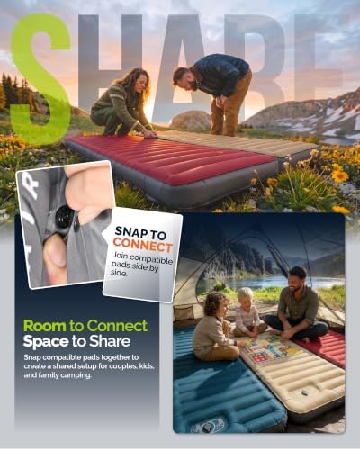 ZOOOBELIVES Inflatable Sleeping Pad for Camping with Built-in Foot Pump, 4 Inches Thick and 27 Inches Wide, Stable Edge Design, Compact for Backpacking, Hiking and Car Camping, Airlive2000SE