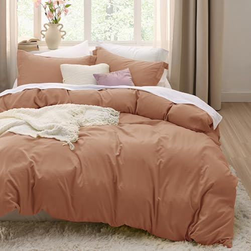 Bedsure Taupe California King Duvet Cover - Prewashed Cotton-Like Polyester Extra Soft Bedding Set, Includes 1 Cal King Duvet Cover 104x98 Inches with Zipper Closure & 2 Pillow Shams, No Comforter