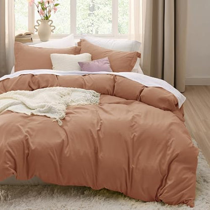 Bedsure Taupe California King Duvet Cover - Prewashed Cotton-Like Polyester Extra Soft Bedding Set, Includes 1 Cal King Duvet Cover 104x98 Inches with Zipper Closure & 2 Pillow Shams, No Comforter