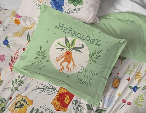 Harry Potter Queen Comforter Set 7 Piece Soft Floral Bedding, Multi