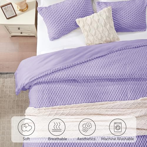 BEDELITE Fluffy Twin/Twin XL Comforter Set, Light Purple Bed Set 2 Pieces