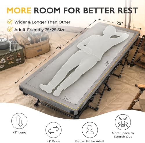 Kingfun 3 Inch CertiPUR-US Memory Foam Camping Mattress Pad, Waterproof Roll up Sleeping Pad, Thick Floor Sleeping Mats for Tent with Removable Travel Bag