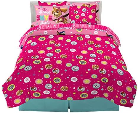 Paw Patrol Girls Kids Bedding Super Soft Comforter And Sheet Set With Sham, 7 Piece Full Size, (Official) Nickelodeon Product By Franco