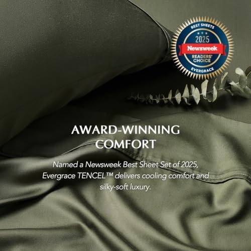 EverGrace Tencel™ Sheet Set, Breathable & Cooling, King, Dark Olive Green