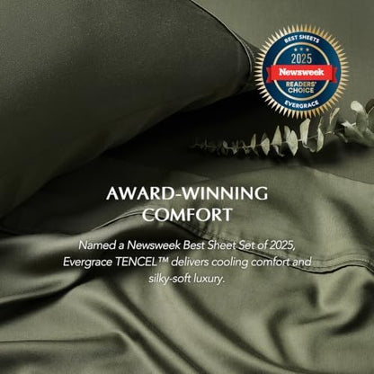 EverGrace Tencel™ Sheet Set, Breathable & Cooling, King, Dark Olive Green