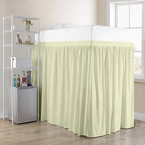 Crown Collection Full XL 32" Inch Drop Long Dorm Bed Skirt, Ruffled Pattern College Dorm Room Bed Skirts, Split Corner, Easy Care, No Wrinkle Microfiber Bed Skirt