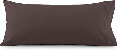 Elegant Comfort Luxury Ultra-Soft 1-Piece Body Pillowcase - 1500 Premium Hotel Quality Microfiber Double Brushed - Wrinkle Resistant, Body Pillowcase Size, Chocolate Brown