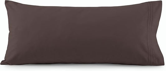 Elegant Comfort Luxury Ultra-Soft 1-Piece Body Pillowcase - 1500 Premium Hotel Quality Microfiber Double Brushed - Wrinkle Resistant, Body Pillowcase Size, Chocolate Brown