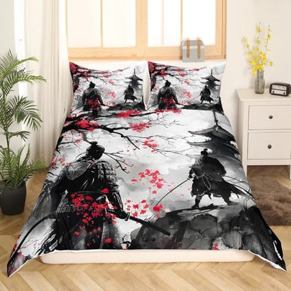 Feelyou Japanese Samurai Duvet Cover Queen Size Boys Girls Teens