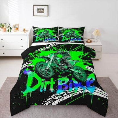 Feelyou Racing Motocross Rider Kids Bedding Set Boys Girls Full Size