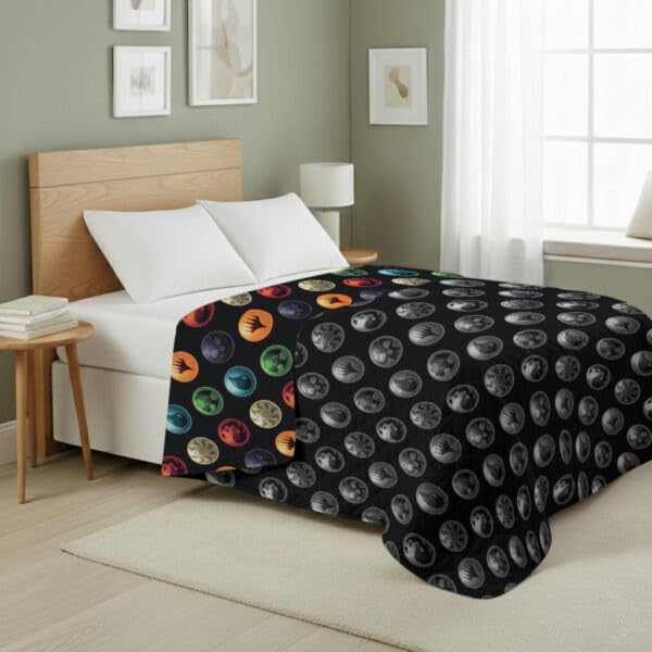 Northwest Magic The Gathering Magic Icons Full/Queen Quilted Blanket, Comfy Throw, Adults Boys Girls, Soft Lightweight Bedding for Bed, or Couch, 90 x 90 inches