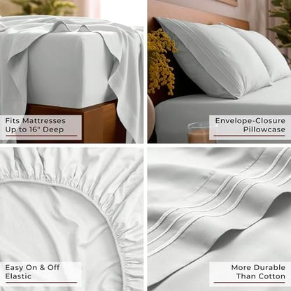 Mellanni Iconic 3-Piece, Ultra Soft Sheet Set (Twin XL, Ivory)