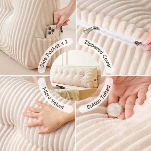 Z-hom Large Headboard Pillow King,NO ROLL Pillow, Wedge Pillow Headboard