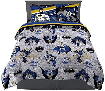 Franco Kids Bedding Super Soft Comforter and Sheet Set with Sham, 7 Piece Full Size, Batman