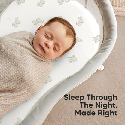 2pk Organic Bassinet Sheets, Compatible with Halo Bassinest (Elly)