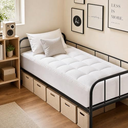 HYLEORY Twin XL Mattress Pad Quilted Fitted Mattress Protector Cooling Pillow Top Mattress Cover Breathable Fluffy Soft Mattress Topper with 8-21" Deep Pocket