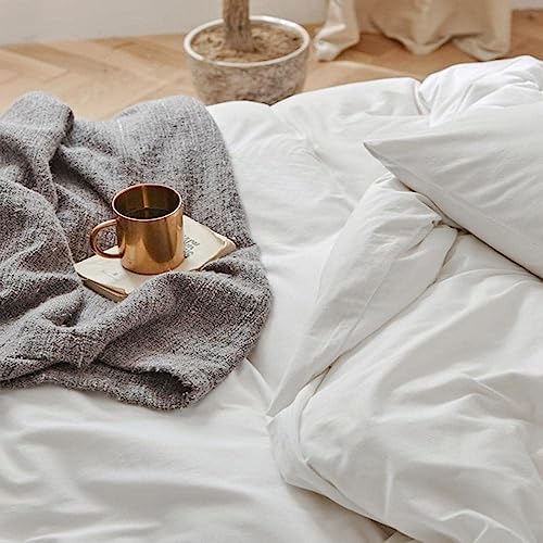 Queen Size Comforter Set 3 Piece, White, 90x90 inch
