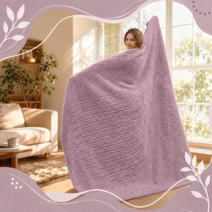 Eydna Electric Heated Blanket Full Size 72"×84" with 9 Heating Levels & 1-10Hs Auto Off，Double Sided Plush Sherpa, Energy Efficient, Machine Washable, for Couch & Bed, Gifts for Grandma- Light Purple