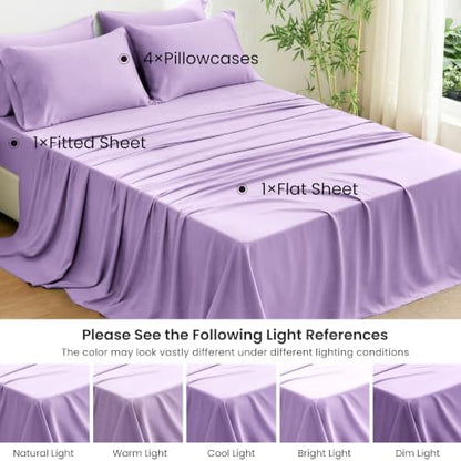 Love's cabin 100% Rayon Derived from Bamboo, King Size Sheet Set, 6 Pieces
