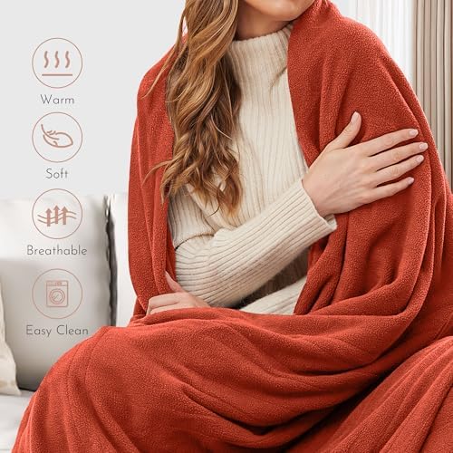 Electric Heated Blanket Full Size 72x84, Orange