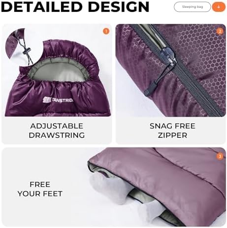 Sleeping Bags for Adults,Compact Lightweight Backpacking Sleeping Bag with Compression Sack for Youth, Camping Essentials Gearfor Hiking Travel Climbing Outdoor&Indoor Use