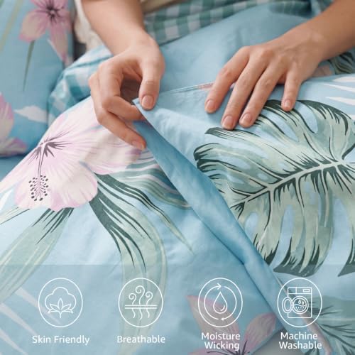 Queen Comforter Set - 7 Pieces Soft Floral Bed in a Bag Queen Bedding Sets