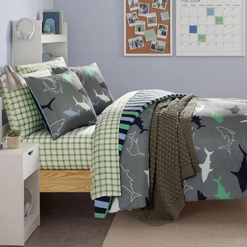 Full Size Comforter Set for Boys -7 Pieces Shark Full Size Bedding Sets