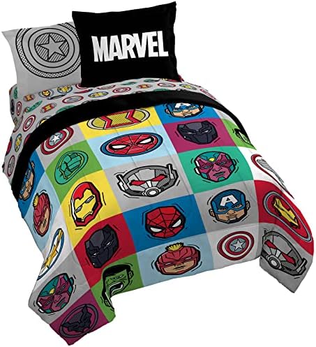 Marvel Avengers Iron Man Queen Comforter Set 7 Piece Kids Bedding, Multi