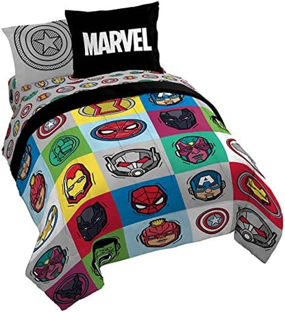 Marvel Avengers Iron Man Queen Comforter Set 7 Piece Kids Bedding, Multi