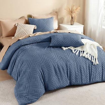 Litanika Super King Plus Comforter Set, 3 Pcs Tufted Boho Bedding Set