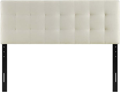 Modway Lily Tufted Linen Fabric Upholstered King Headboard in Ivory